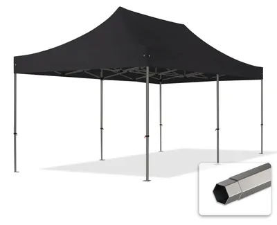 Produktbild von TOOLPORT 3x6m Stahl Faltpavillon, ohne Seitenteile, schwarz