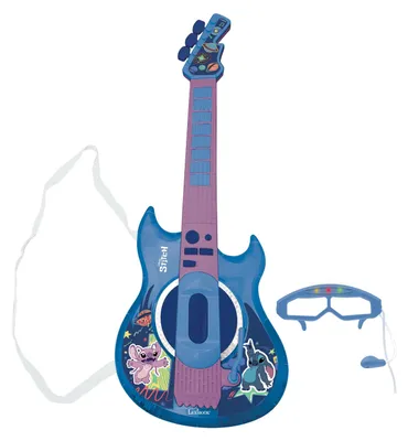 Image de Guitare Électronique Lumineuse avec lunettes et micro Stitch
