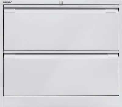 Produktbild von Hängeregistraturschrank, doppelbahnig, grau, 2 Schubladen