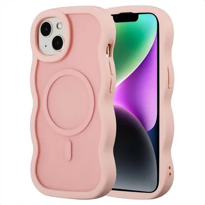 Produktbild von Selencia Wavy Backcover mit MagSafe iPhone 14 / 13 - Soft Pink