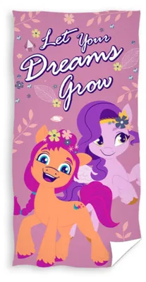 Zdjęcie produktu dla Dziecięcy ręcznik frotte 70x140cm My Little Pony Pipp i Sunny, Carbotex, liliowy