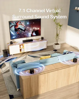 Image de Barre de son - Barres de son pour télévision et cinéma - Barre de son avec caisson de basses - 7.1 canaux - Barre de son avec son surround virtuel