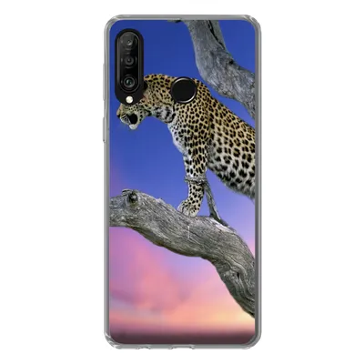Produktbild von MuchoWow® Handyhülle Schutzhülle Hülle für Huawei P30 Lite Leopard - Baum - Zweig Silikon Softcase Handy Hülle - Handyhülle