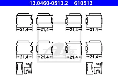 Produktbild von ATE VORNE Zubehörsatz Scheibenbremsbelag für JEEP WRANGLER III JK