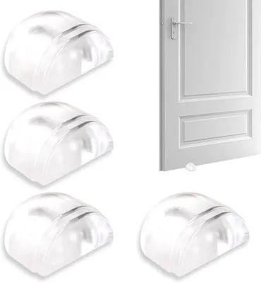 Produktbild von Famanu Türstopper Set 4 Stück – Selbstklebend – Bodenschutz/Wandpuffer – Transparent