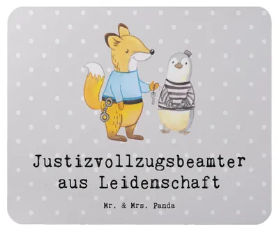 Produktbild von Mr. & Mrs. Panda Mouse Pad Justizvollzugsbeamter Leidenschaft - Grau Pastell - Geschenk, Mauspad, laptop mousepad, mousematte, Lustig, Spruch, Gefängniswärter, Witzig