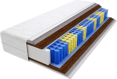 Produktbild von Matratze 185x195 cm Doppelmatratze, H5 Sehr hart Federkernmatratze, Taschenfederkernmatratze 13 cm Hoch Kokosfaser Rosshaar Hypoallergene, HR-Schaum, Wendematratze mit Klimafaser, Gesteppter Bezug Vela Mini