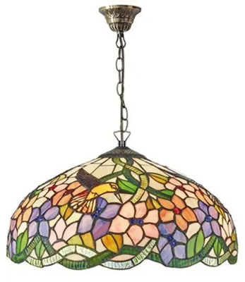 Immagine prodotto di Lampada a sospensione Casa Padrino Tiffany, stile Art Nouveau, multicolore, diametro 40 cm, altezza 92 cm - Qualità