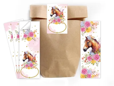 Productafbeelding van Set van 12 Lesezeichen, 12 Geschenktüten en 12 Stickers voor Kinderfeestjes