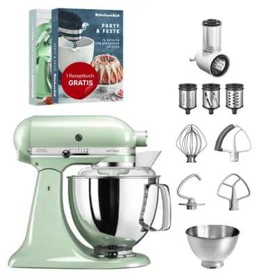 Produktbild von KitchenAid 4,8 L 5KSM175 Artisan Küchenmaschine Set 1 Gemüseschneider Pistazie