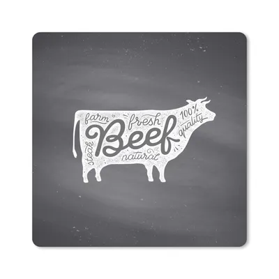 Produktbild von MuchoWow® Mauspad Mousepad Kuh - Tier - Steak 20x20 cm - Mousepads - Maus Mat - Pad - Mausunterlage - Desk Mat - Bureauartikeln