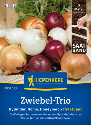 Produktbild von Kiepenkerl Saatband Zwiebelsamen Trio Hylander Romy Honeymoon 5 lfd. Meter