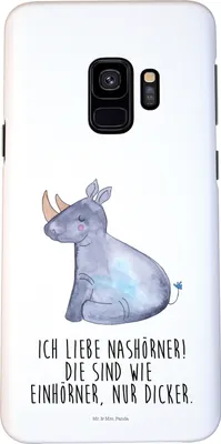 Produktbild von Mr. & Mrs. Panda Samsung Galaxy S9 Handyhülle Einhorn Nashorn - Weiß - Geschenk, Unicorn, Handy Case, Regenbogen, Nashörner, Lustig, Schutzhülle, Zoo, Cover, Hülle