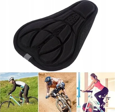 Obrázok produktu pre Playos® - Poťah sedla - Čierny - Poťah sedla z pamäťovej peny - Penový poťah sedla - Poťah sedla bicykla - Podložka pod sedlo bicykla - Horský bicykel - Cestný bicykel - Podložka pod sedlo