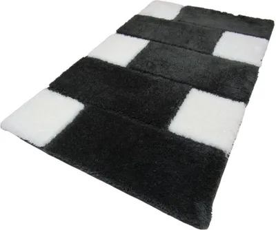 Produktbild von Clarissa Badematte Badteppich Badvorleger Duschvorleger Badezimmerteppich 60x100cm Stone Grau Dunkel Weiß