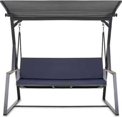 Produktbild von Gartenkissen Set für Gartenschaukel – blau – Sitzkissen 140x50 + Rückenkissen 140x50 – Weiche Auflagen für Hollywoodschaukel