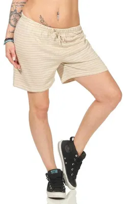 Produktbild von Damen Sommer Freizeit Shorts kurze Hose Hotpants locker; Beige-Hell S