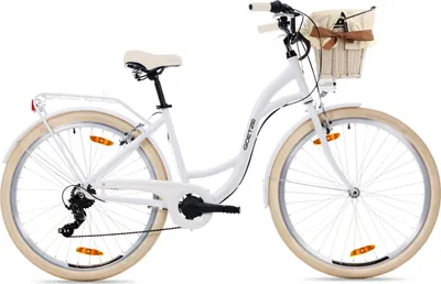 Produktbild von Goetze Citybike Mood 28 Zoll, 7-Gang Shimano, Tiefeinstieg, Damenfahrrad inkl. Rattan-Korb