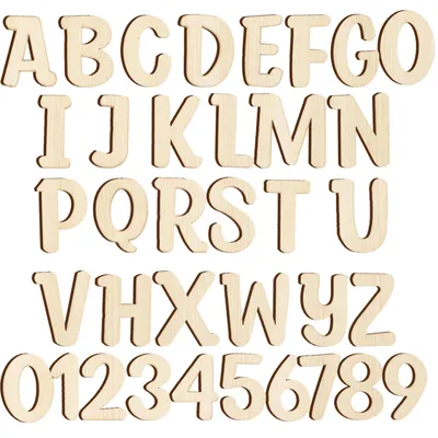 124 Holzbuchstaben 2,5 cm, unbehandelt, zum Basteln und Bemalen