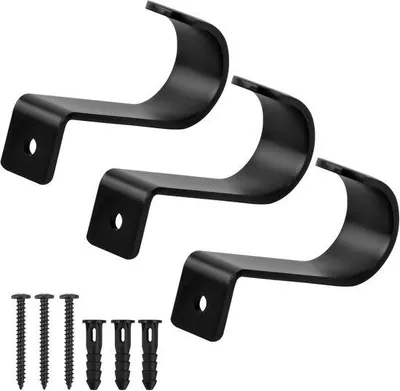 Immagine prodotto di Portatende, set da 3 pezzi, supporti a muro per tende con viti, accessori per tende