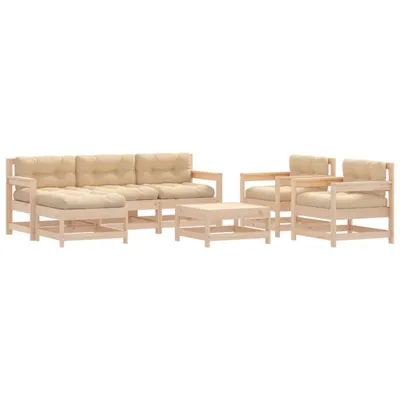 Produktbild von vidaXL 7-tlg. Garten-Lounge-Set mit Kissen Massivholz
