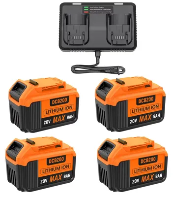 Image de Batterie de remplacement, capacité de 9000 mAh, compatible 20V, chargeur 4BAT 6A