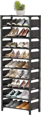 Produktbild von 10-lagiges vertikales Schuhregal - Raumsparende Schuhorganizer für 20-25 Paar - Stapelbar und freistehend