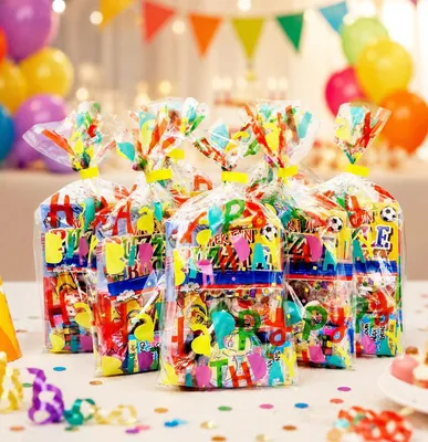 15 x Happy Birthday Party-Tüten für Kinder, unisex, vorbefüllt