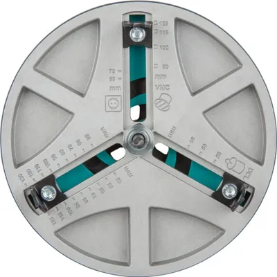 Produktbild von wolfcraft GmbH 1 AH 45-130 - Lochsäge verstellbar, Adapter für Lochsäge, Schwarz, Grau, 13 cm