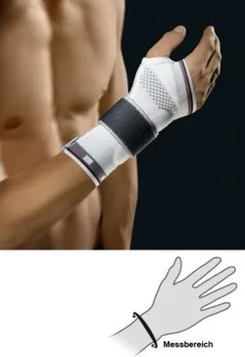 Produktbild von Bort select ManuZip Handgelenkbandage, volar silber>>>>Gr. S links