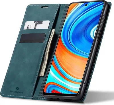 Immagine prodotto di Custodia per telefono con patta SPACECASE Wallet per Xiaomi Mi Note 9S/9 Pro Blu
