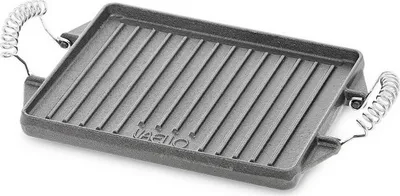 Zdjęcie produktu dla Płyta grillowa Vaello prostokątna żeliwna szara (27 x 21 cm)