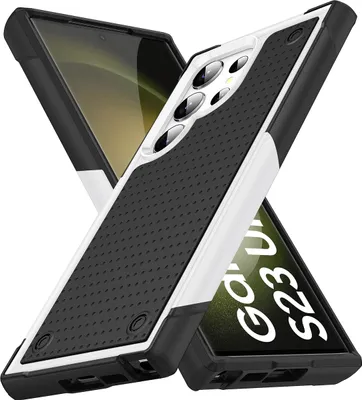 Produktbild von Für Samsung Galaxy S23 Ultra Hülle Militärqualität Stoßfest Hybrid 2 in 1 Hart PC Weich TPU Handyhülle Weiß Schwarz