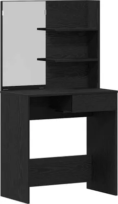 Produktbild von vidaXL Schminktisch mit Regal Schwarz Eichen-Optik 74.5 x 40 x 141 cm