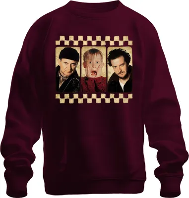 Produktbild von Kevin Allein zu Haus McCallister Filmklassiker Weihnachten Harry Marv Uni Sweatshirt Pullover, Burgundy, 3XL