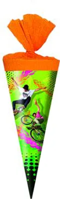 Produktbild von Schultüte / Zuckertüte / Länge: 25cm / rund / "Skater"