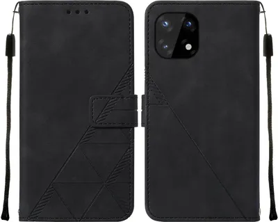 Produktbild von OnePlus 10 Pro Hülle, Schlank Prägung Flip Leder Kartenfächer Schutzhülle mit Ständer für OnePlus 10 Pro Schwarz