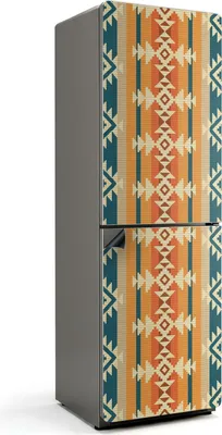 Zdjęcie produktu dla Etniczny wzór w paski - Magnetyczna osłona lodówki - Folia dekoracyjna magnetyczna do kuchni - Magnes na lodówkę deco - Samoprzylepna tablica magnetyczna - Folia magnetyczna na drzwi lodówki - 60x190 cm