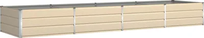 Produktbild von vidaXL Pflanzkübel Elfenbein 385 x 100 x 45 cm Verzinkter Stahl