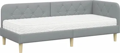 Obrázok produktu pre vidaXL Rohový rám postele Svetlošedá 80 x 200 cm Tkanina