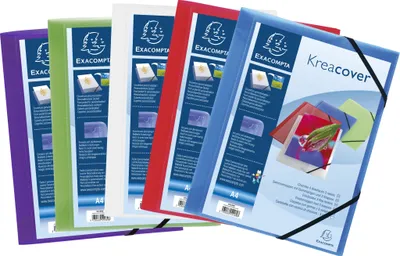 Produktbild von Exacompta 25x Sammelmappe A4 PP 3 Klappen + Gummizug violett sortiert 55189E
