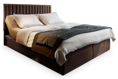 Produktbild von Masseno Boxspringbett MURLO 180x200 cm Komplett-Set mit Bonell Matratze und Topper, Polsterbett mit Bettkästen -Braun, KRONOS 06