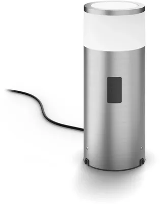 Produktbild von Philips Hue White and Color ambiance Calla Outdoor Sockelleuchte silber, Außensockel-/Pfostenbeleuchtung, Edelstahl, Edelstahl, IP65, Garten, Terrasse, III