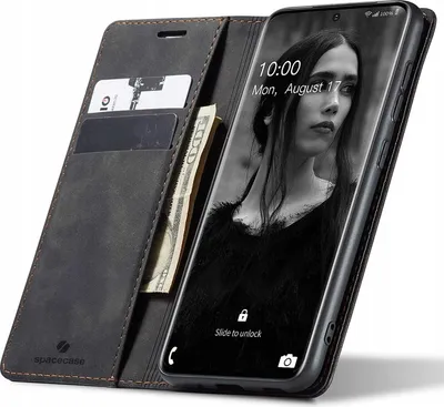 Obrázek produktu pro Pouzdro s klopou na telefon SPACECASE Wallet pro Galaxy S20 Černá