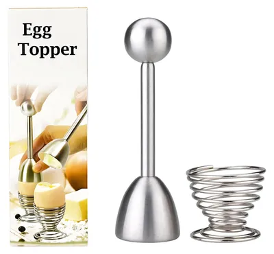 Productafbeelding van Eierontstopper + Eierdopje, Eieropener, Roestvrij Staal, 14 cm