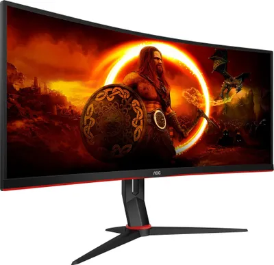 Obrázok produktu pre AOC G2 CU34G2XE/BK, 86,4 cm (34"), 3440 x 1440 px, Wide Quad HD, LCD, 4 ms, Čierna, Červená
