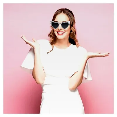 Produktbild von Herz Sonnenbrille für Damen, Perlenbesatz, Accessoire für Hochzeiten und Partys