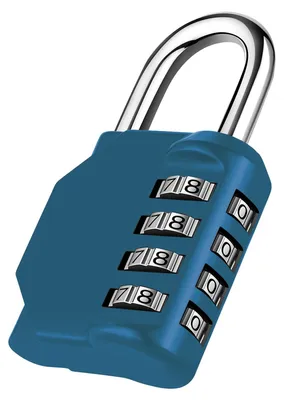 Productafbeelding van Cilinderslot met cijfercode, hangslot in pauwenblauw