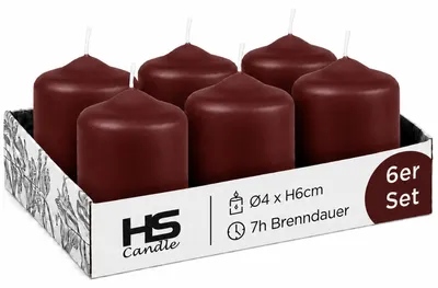 Image de Bougies à tête ronde Ø4cm x 6cm - Pack de 6 Marron