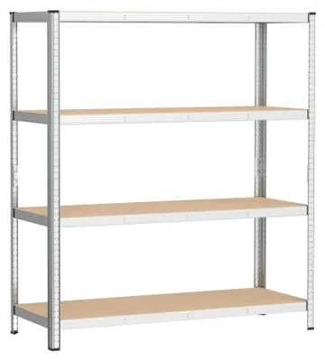 Produktbild von Wiltec Schwerlastregal 160x60x180cm, 175kg/Ablage, Steckregal verzinkt aus Stahl, Lastenregal mit 4 Ablagen, Werkstattregal